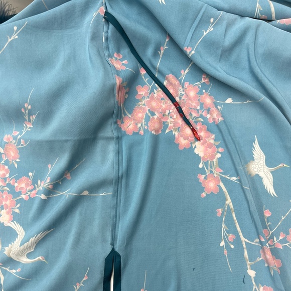 NWT Midi Kimono with feathers - Picture 12 of 13